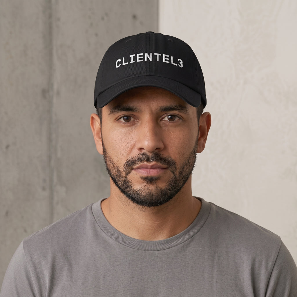 C3 White on Black Baseball Dad Hat