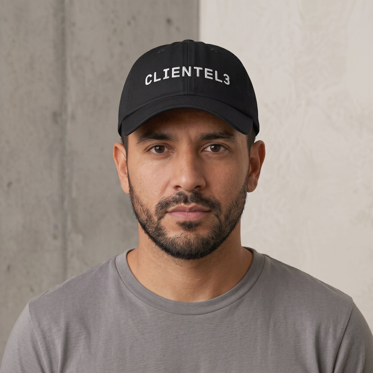 C3 White on Black Baseball Dad Hat