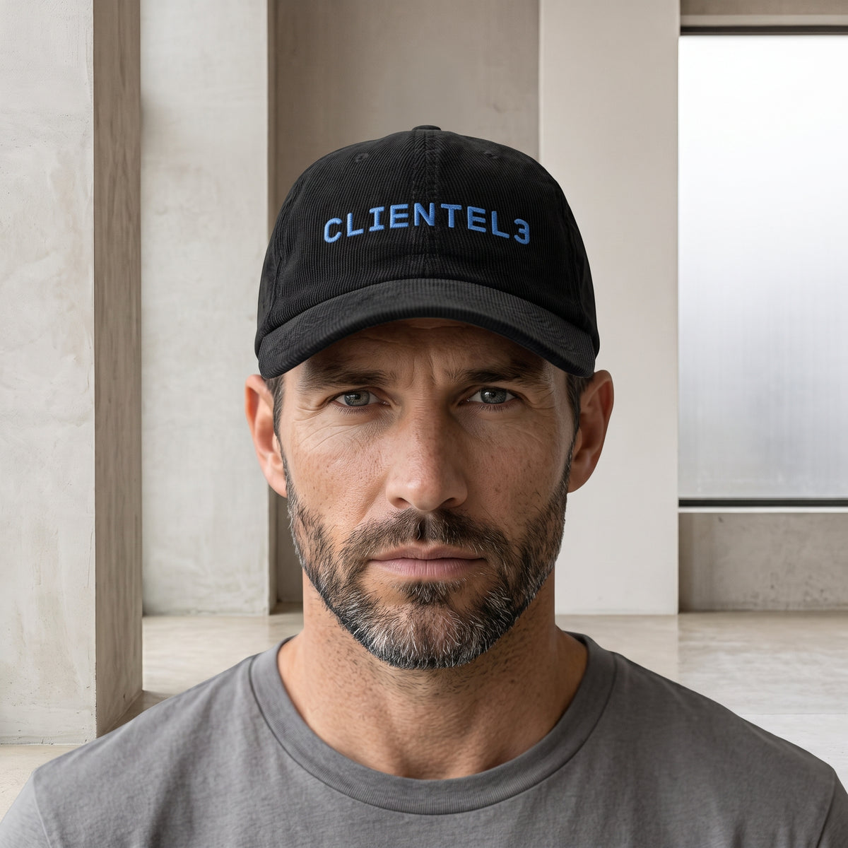 C3 Blue on Black Corduroy Dad Hat