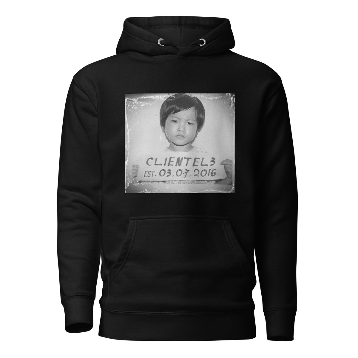 Men's Immigrant Hoodie in Black, flat lay