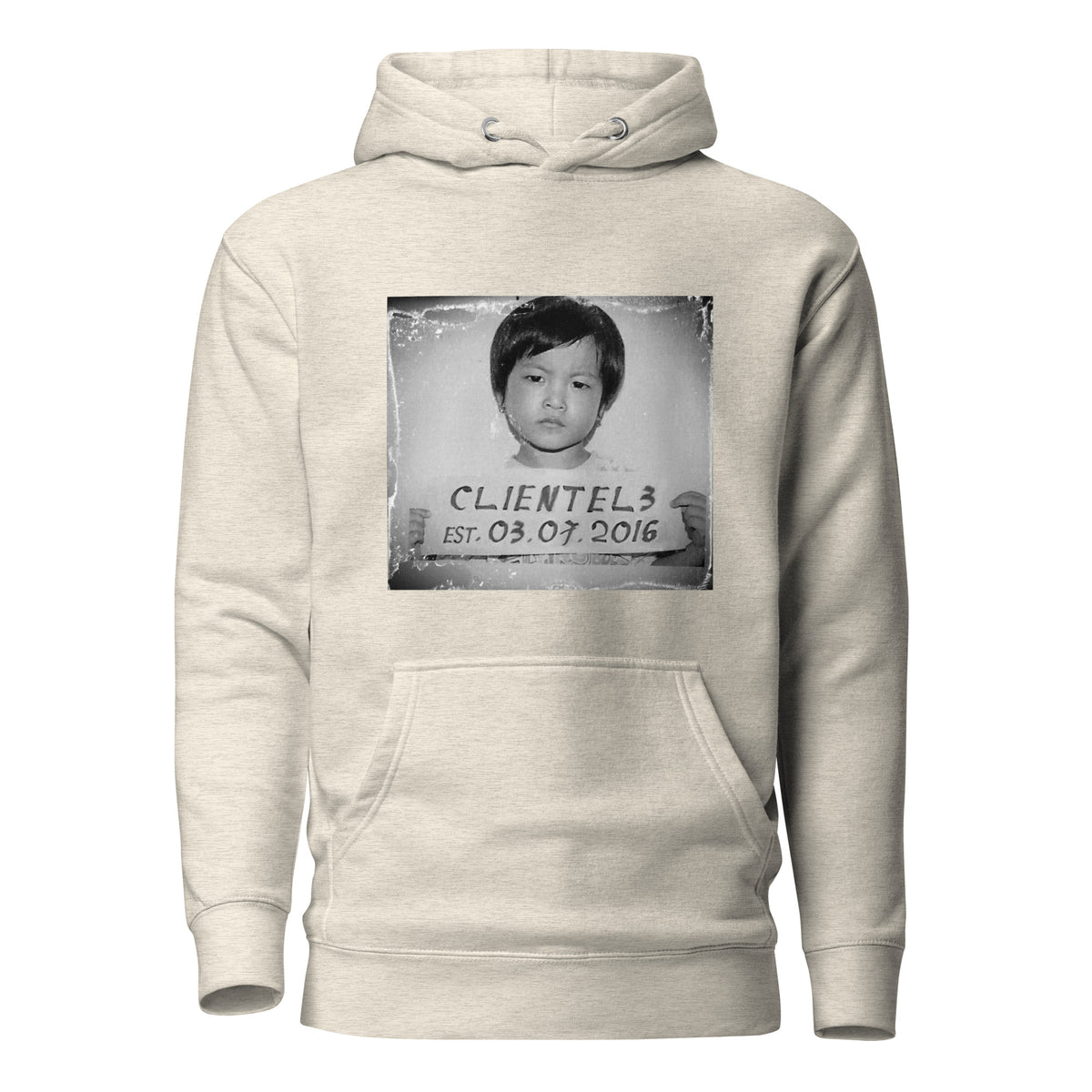 Women's Immigrant Hoodie in Oatmeal Heather, flat lay